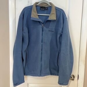Marmot Full Zip Fleece Jacket Blue / Gray Men’s Size XL Outdoor Hiking